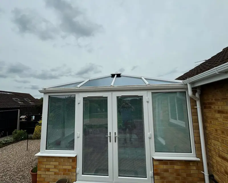 Grey panel roof on a bungalow conservatory